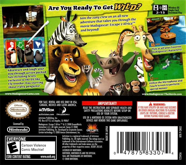 Capa do jogo Madagascar: Escape 2 Africa