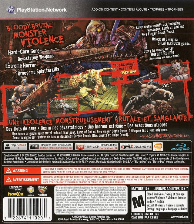 Splatterhouse cover