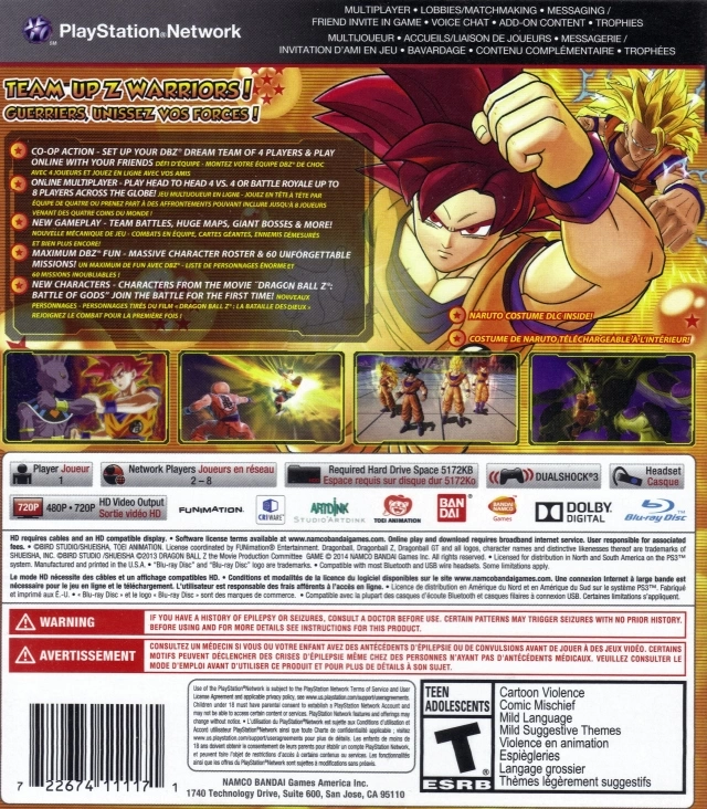 Capa do jogo Dragon Ball Z: Battle of Z