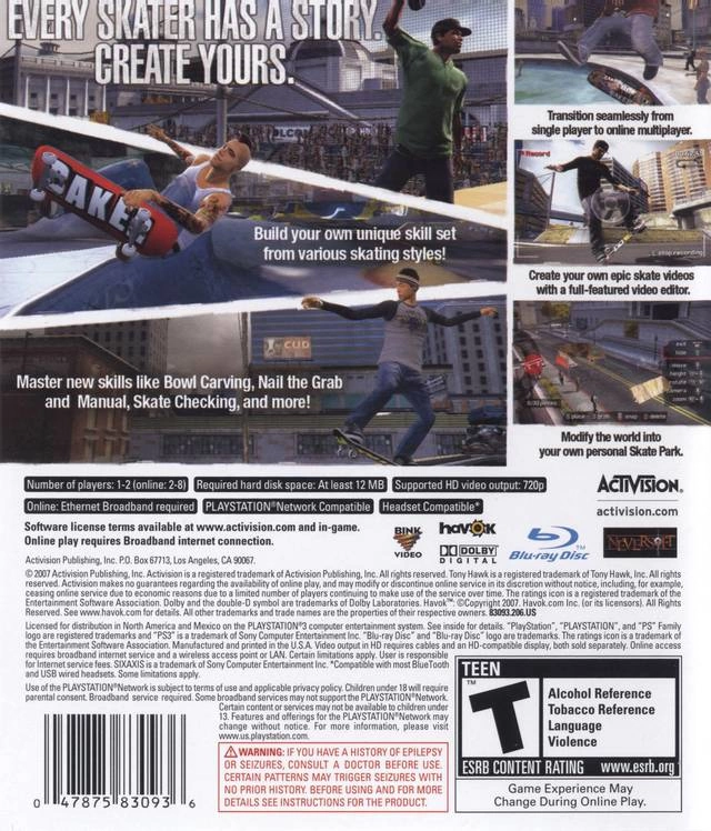 Capa do jogo Tony Hawks Proving Ground