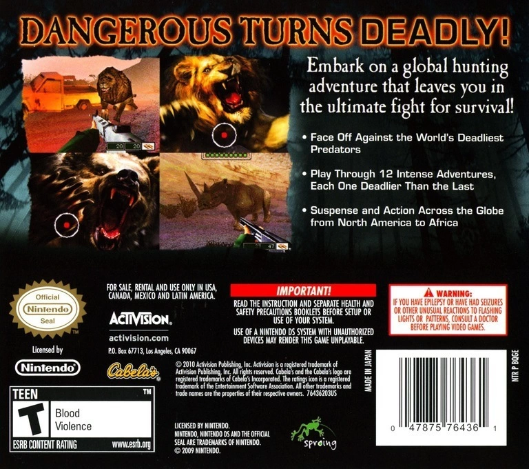 Capa do jogo Cabelas Dangerous Hunts 2011