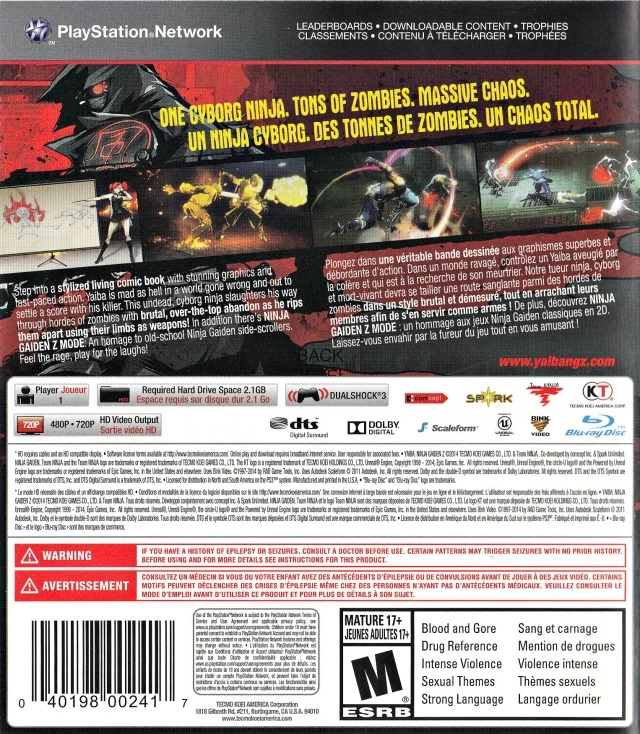 Capa do jogo Yaiba: Ninja Gaiden Z