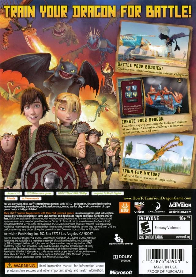 Capa do jogo How to Train Your Dragon