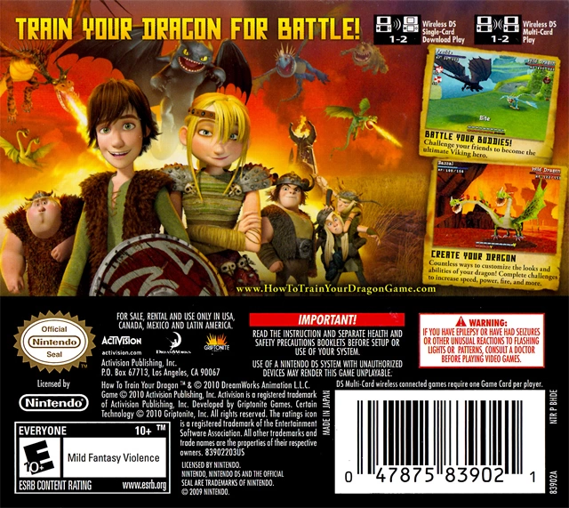 Capa do jogo How to Train Your Dragon