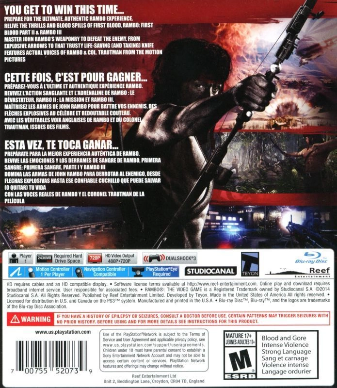 Capa do jogo Rambo: The Video Game