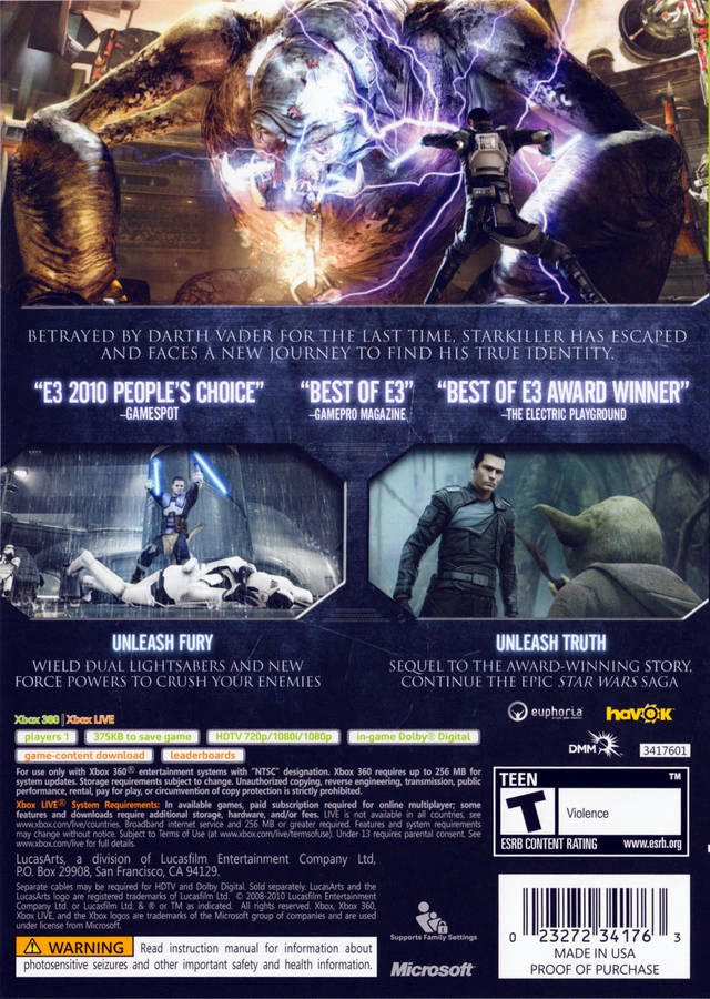 Capa do jogo Star Wars: The Force Unleashed II