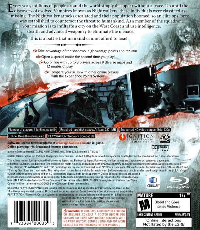 Capa do jogo Vampire Rain: Altered Species