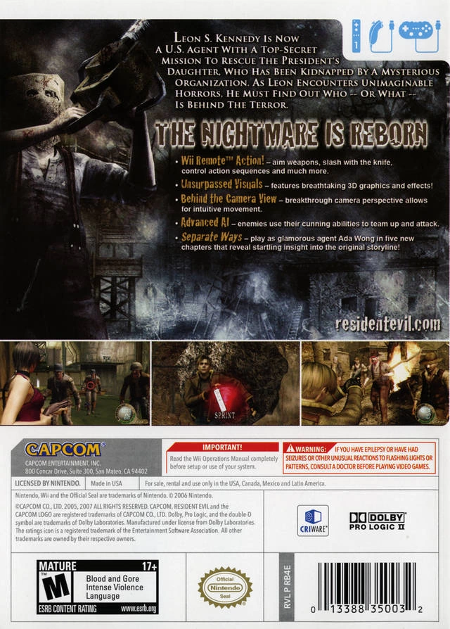 Capa do jogo Resident Evil 4: Wii Edition