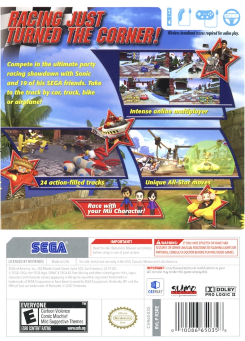 Sonic & SEGA All-Stars Racing cover