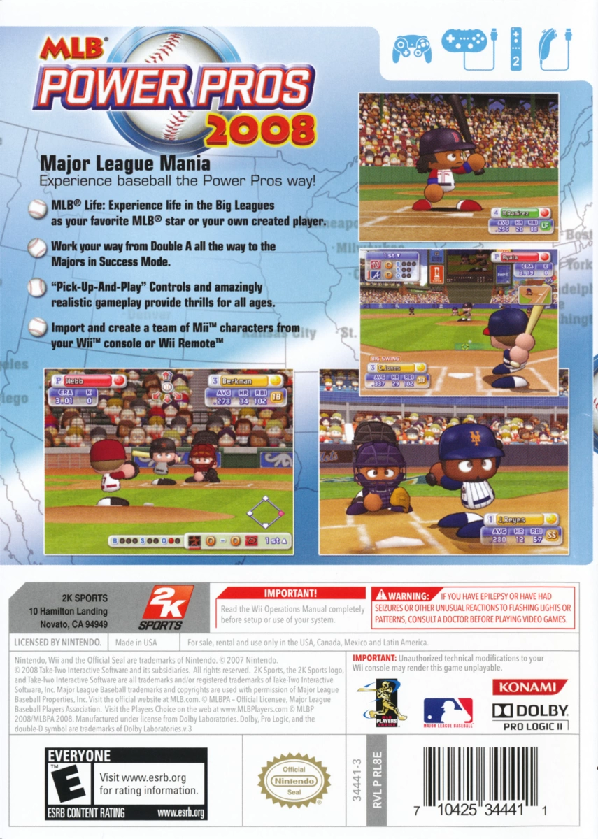 Capa do jogo MLB Power Pros 2008