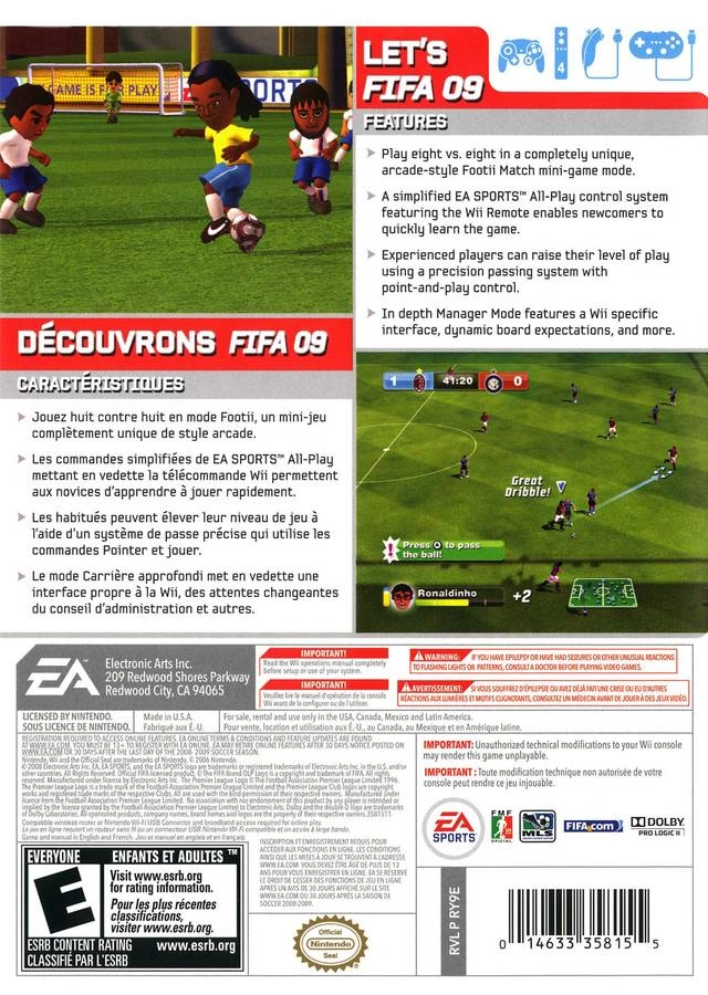 Capa do jogo FIFA Soccer 09 All-Play