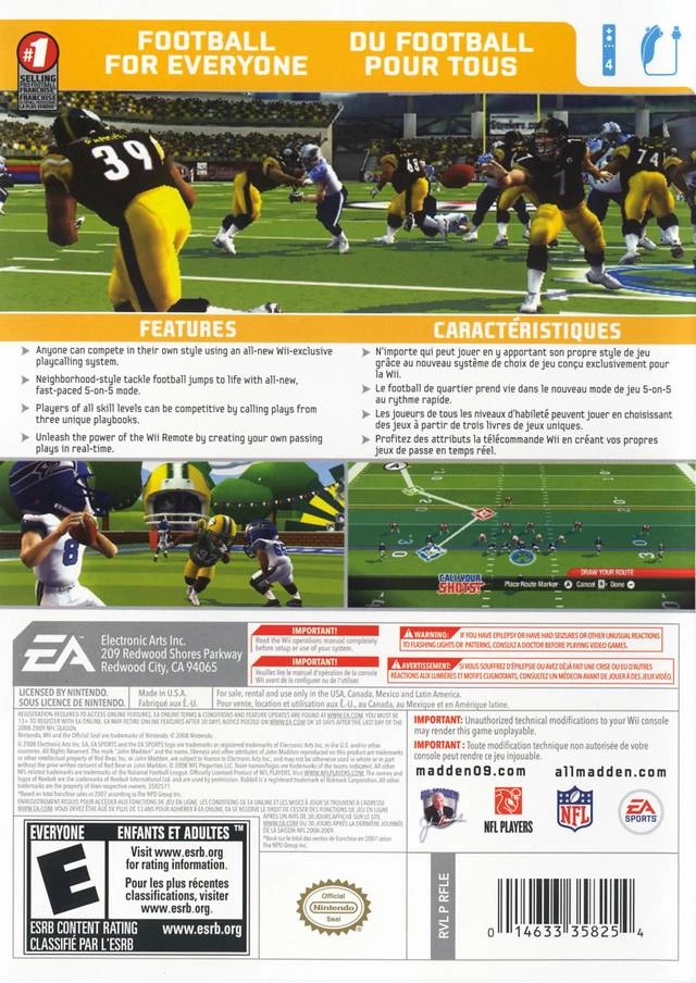 Capa do jogo Madden NFL 09 All-Play