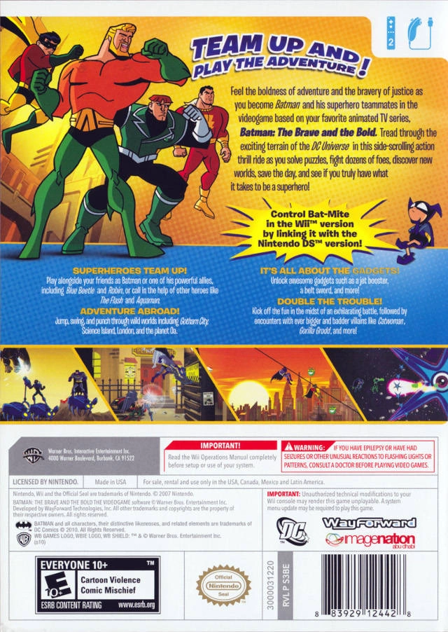 Capa do jogo Batman: The Brave and The Bold - The Videogame