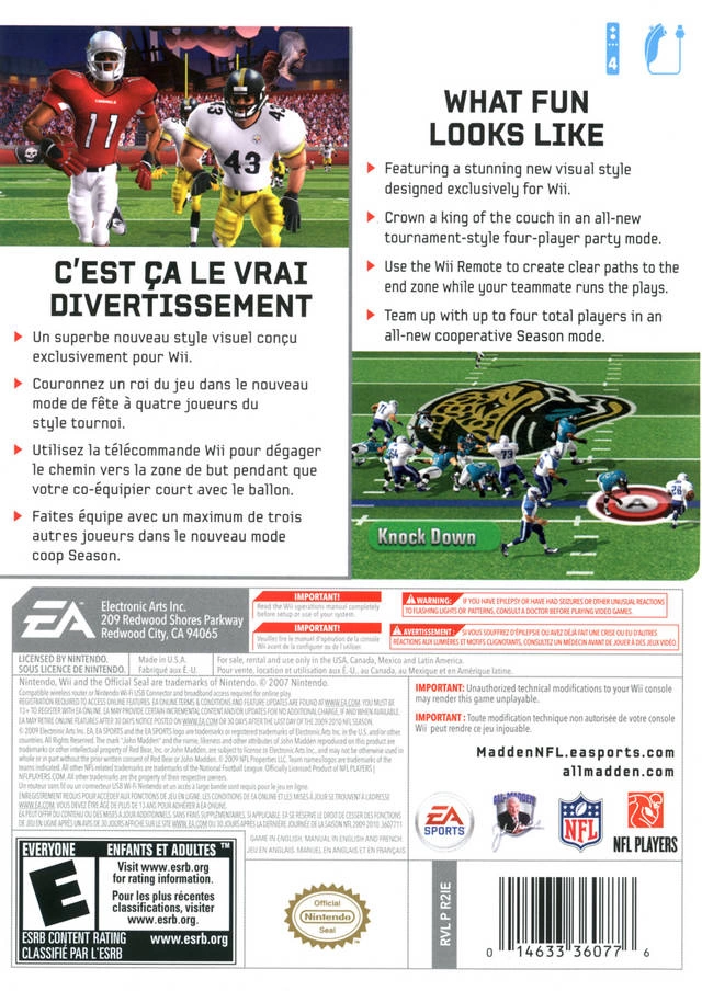 Capa do jogo Madden NFL 10