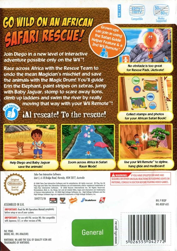 Capa do jogo Go, Diego, Go! Safari Rescue