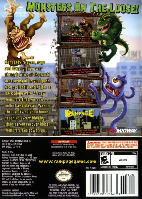 Capa do jogo Rampage: Total Destruction