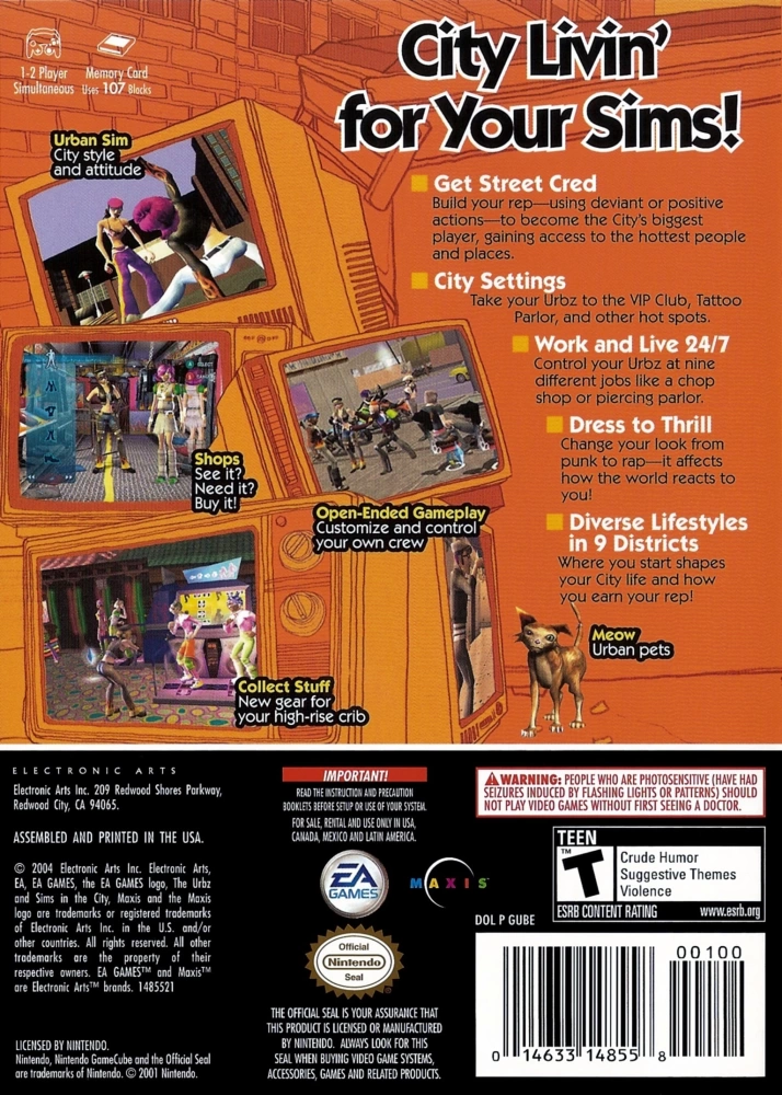 The Urbz: Sims in the City cover