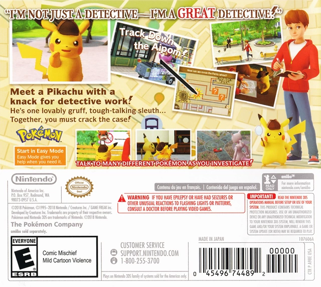Capa do jogo Detective Pikachu