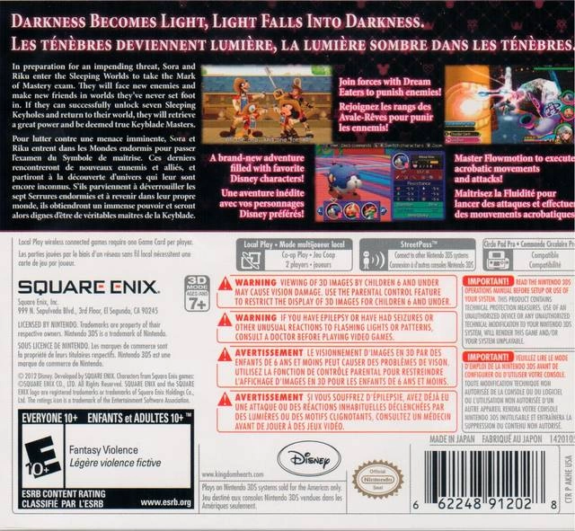 Capa do jogo Kingdom Hearts 3D: Dream Drop Distance