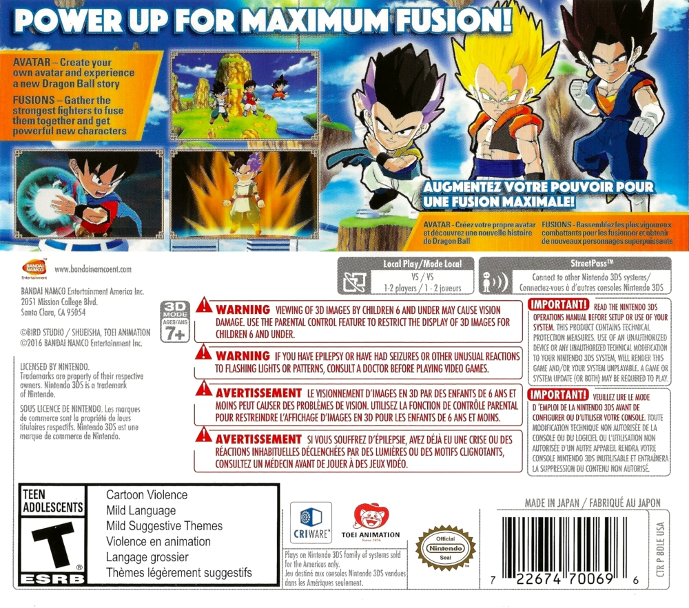 Capa do jogo Dragon Ball: Fusions