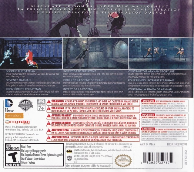 Batman: Arkham Origins - Blackgate cover