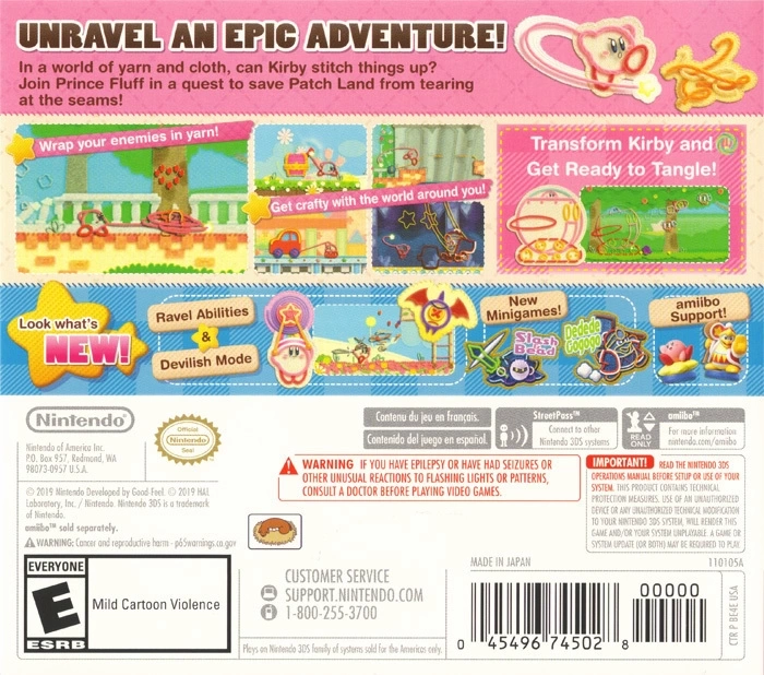 Capa do jogo Kirbys Extra Epic Yarn