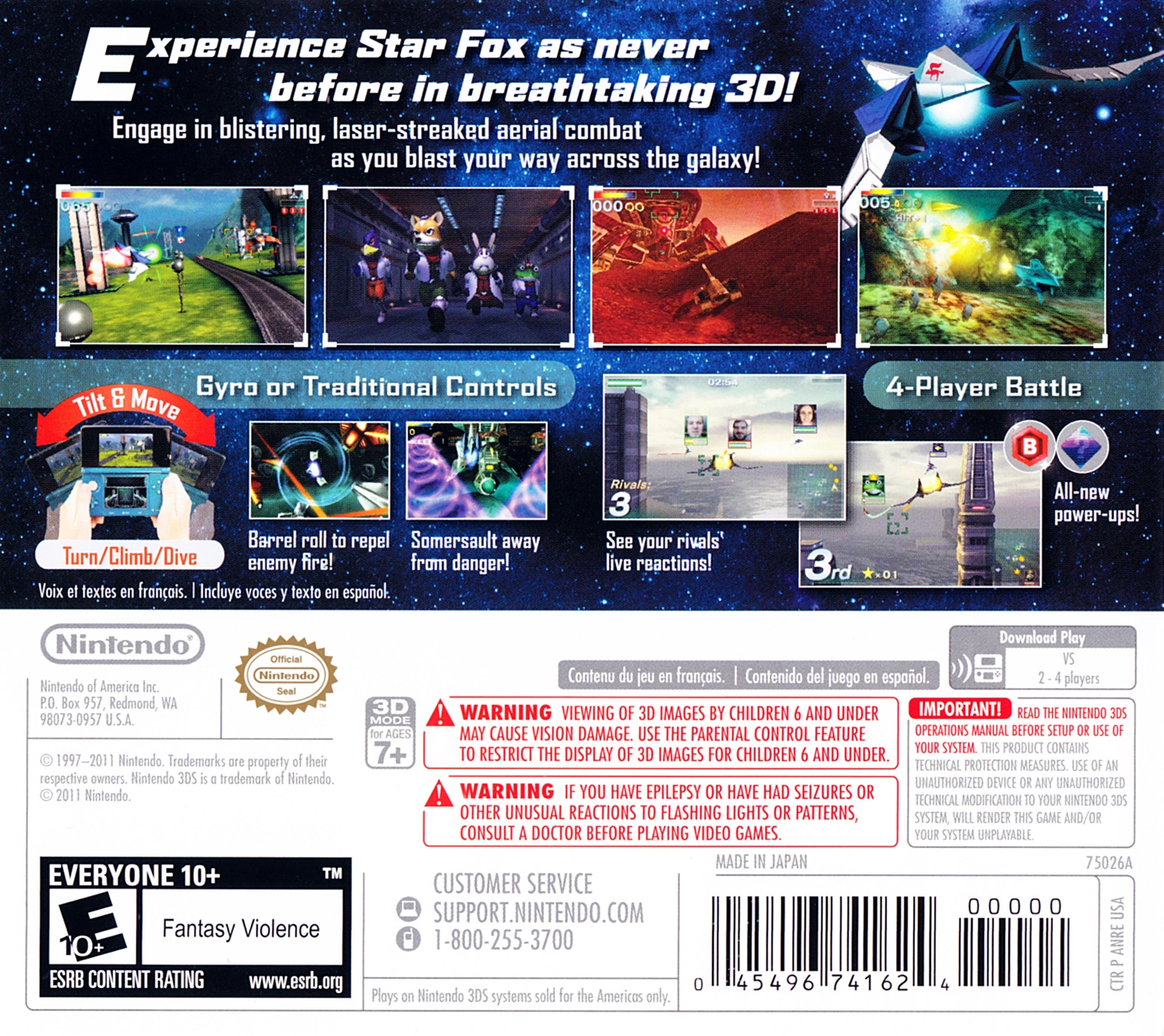 Capa do jogo Star Fox 64 3D