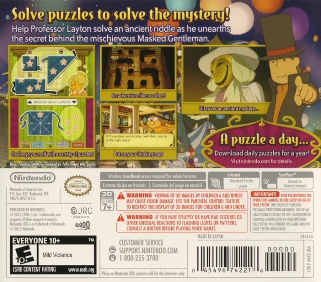 Professor Layton and the Miracle Mask cover