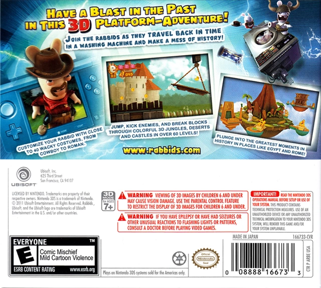 Capa do jogo Rabbids: Travel in Time 3D