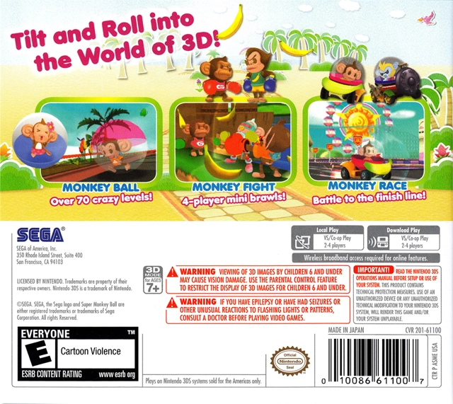 Capa do jogo Super Monkey Ball 3D