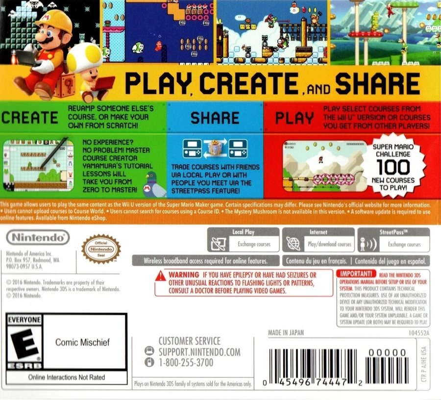 Capa do jogo Super Mario Maker for Nintendo 3DS