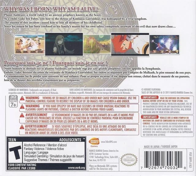 Capa do jogo Tales of the Abyss