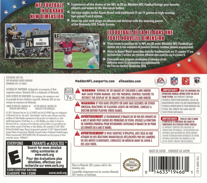 Capa do jogo Madden NFL Football