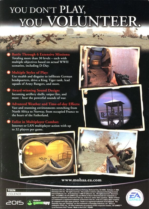 Capa do jogo Medal of Honor: Allied Assault