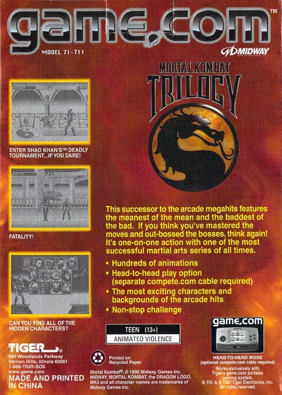 Capa do jogo Mortal Kombat Trilogy