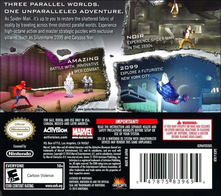 Capa do jogo Spider-Man: Shattered Dimensions
