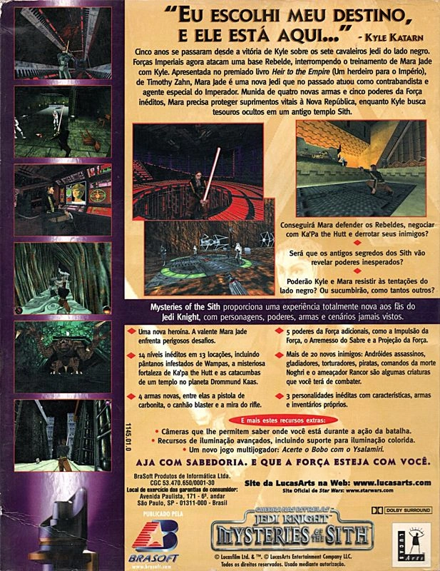 Capa do jogo Guerra nas Estrelas: Jedi Knight - Mysteries of the Sith