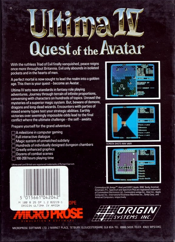 Ultima IV: Quest of the Avatar cover