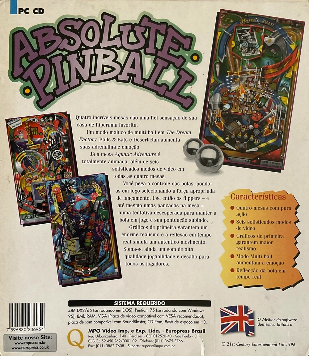 Capa do jogo Absolute Pinball