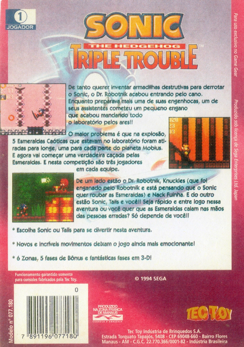 Sonic the Hedgehog Triple Trouble cover