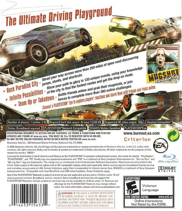Capa do jogo Burnout Paradise