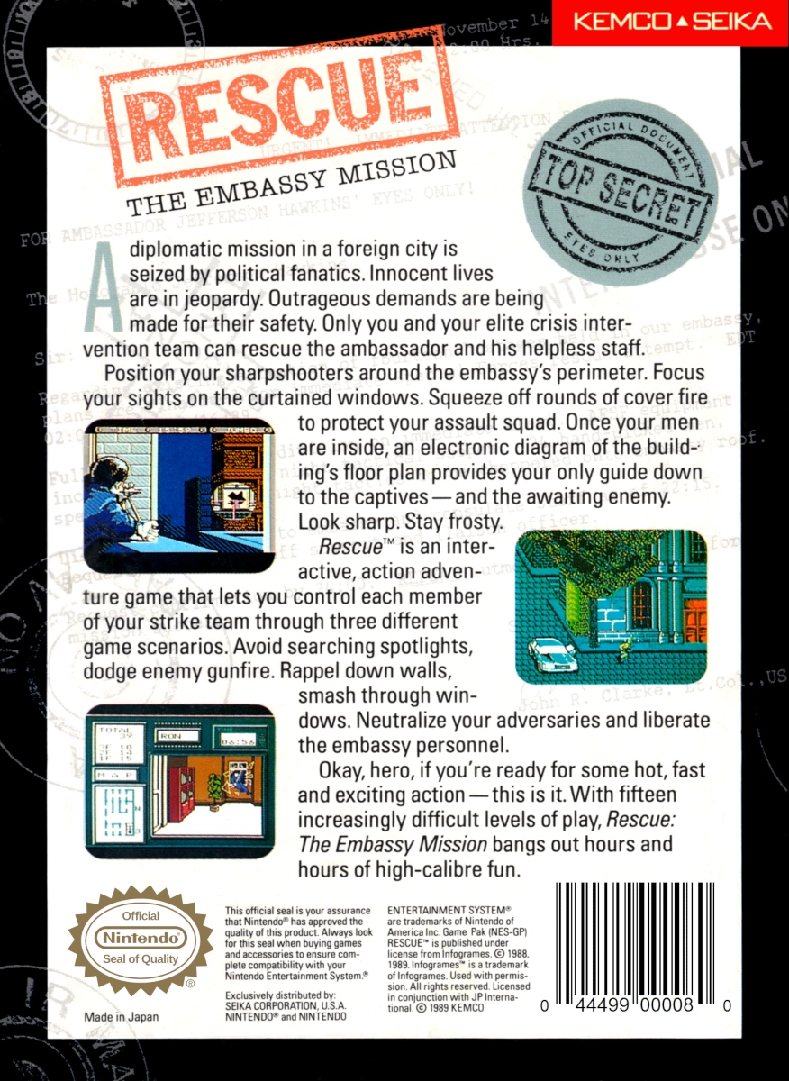Capa do jogo Rescue: The Embassy Mission