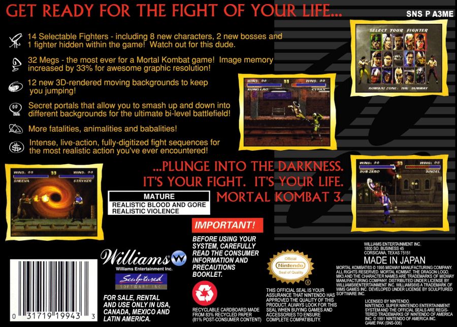 Mortal Kombat 3 cover