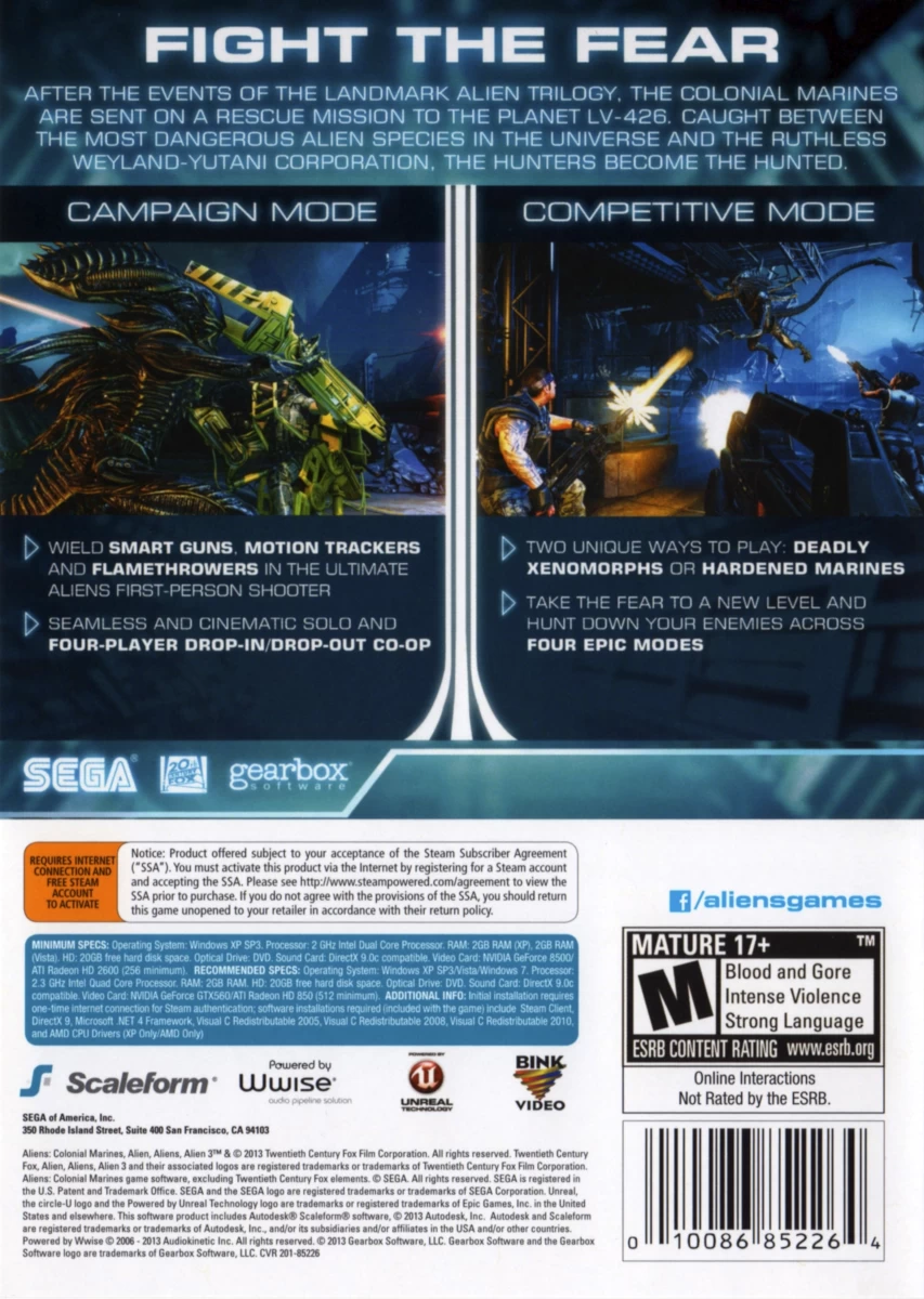 Capa do jogo Aliens: Colonial Marines