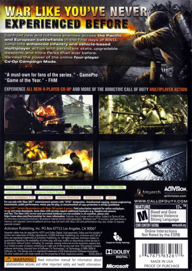 Capa do jogo Call of Duty: World at War