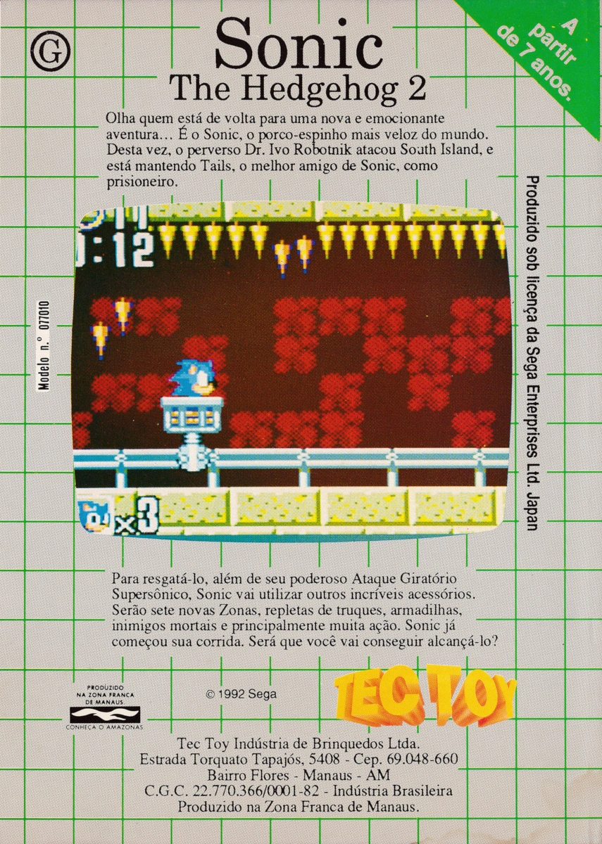 Capa do jogo Sonic the Hedgehog 2