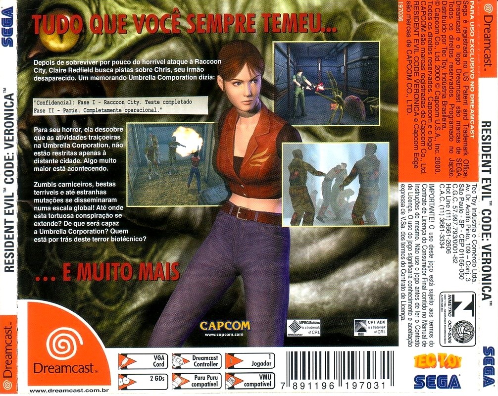 Jogo Resident Evil Code: Veronica - DreamCast (Japonês