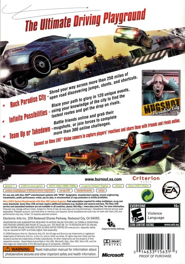 Capa do jogo Burnout Paradise