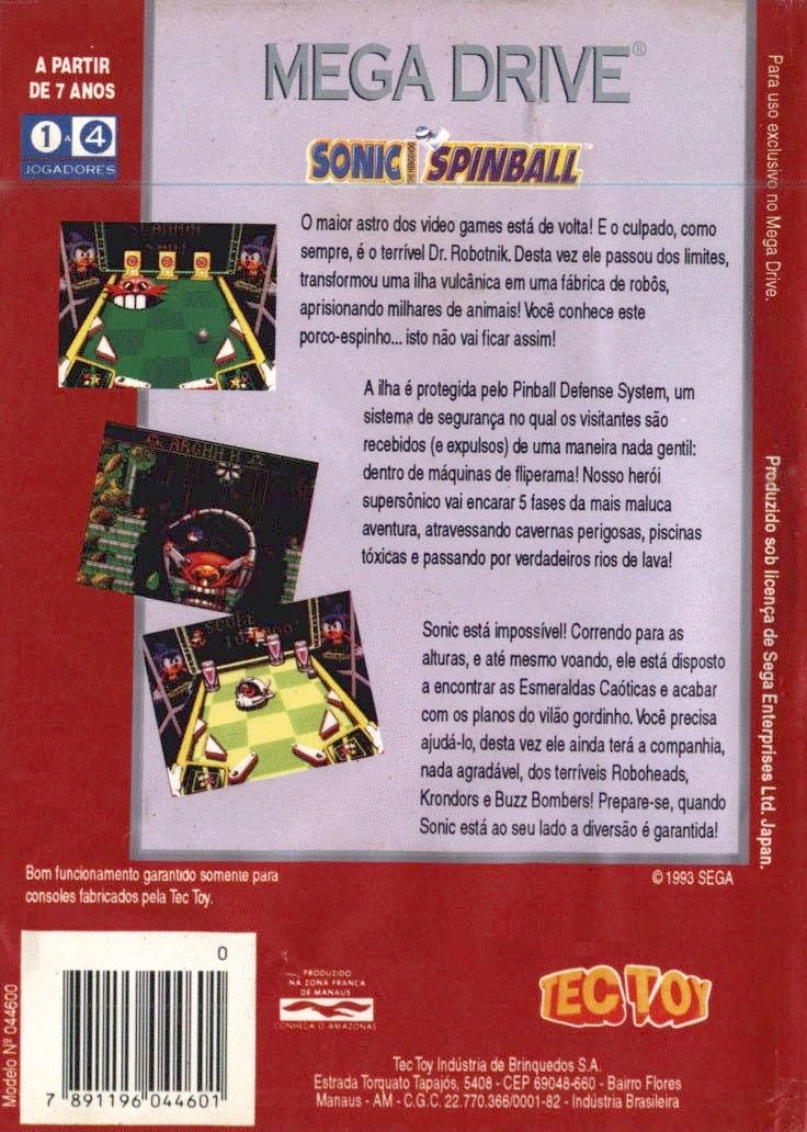 Capa do jogo Sonic Spinball