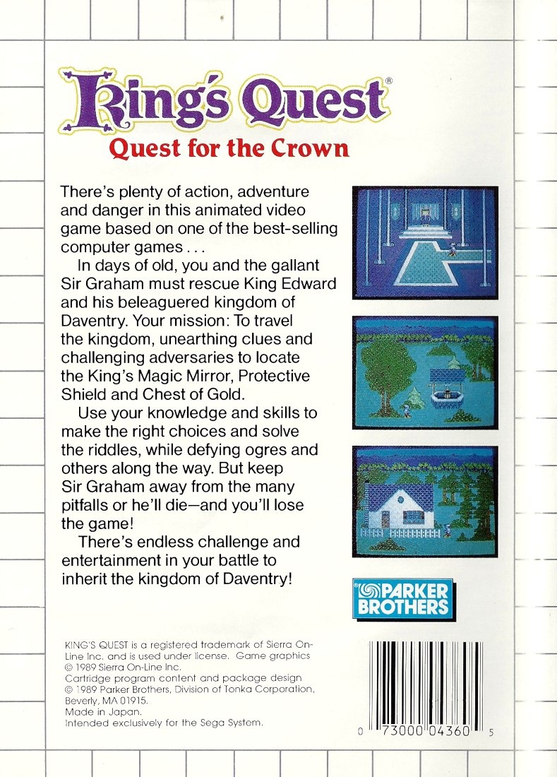 Kings Quest: Quest for the Crown cover
